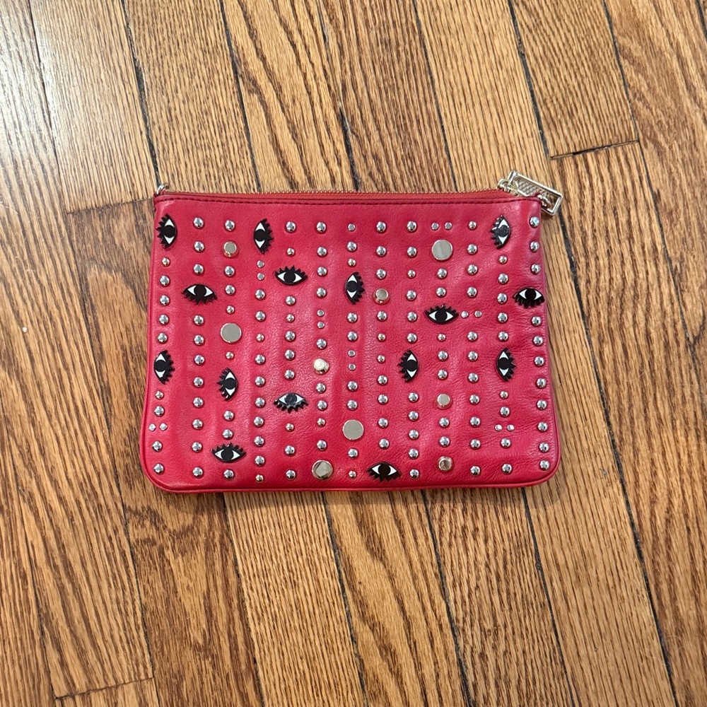 Rebecca Minkoff Red Studded Leather Clutch